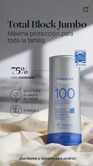 Total Block Jumbo Protector Solar SPF 100